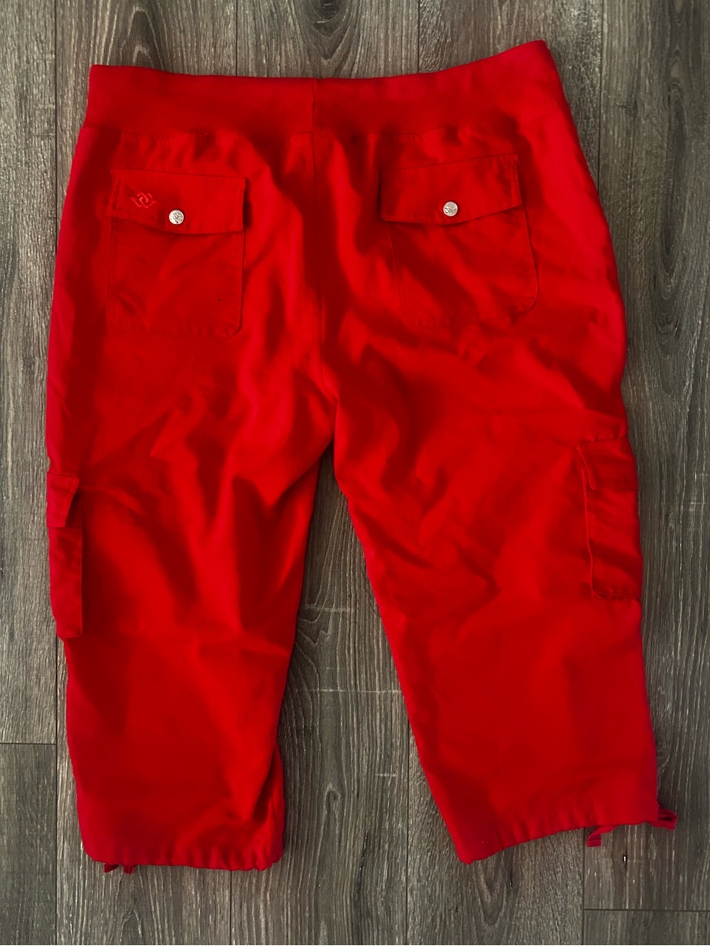 Mofiz Red Cropped Drawstring Cargo Pants - Picture 5 of 6